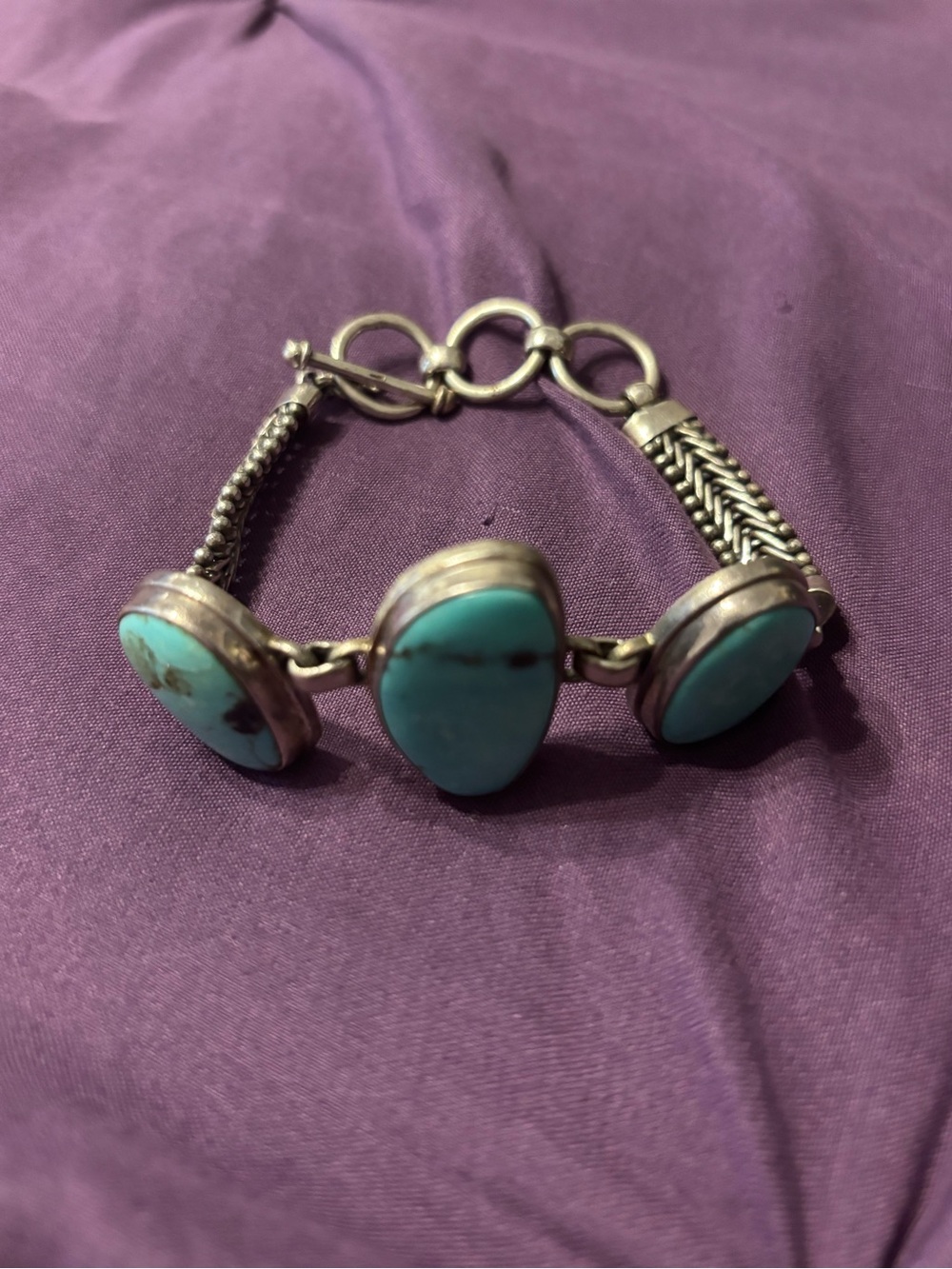 Turquoise Stone Silver Bracelet - Women Jewelry